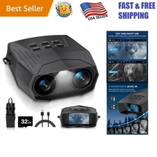 Night Vision Binoculars with 10X Magnification & Rechargeable Battery for Safety