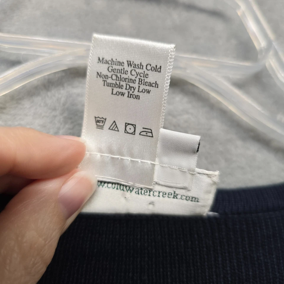 Vestido De Colección Coldwater Creek Para Mujer Mediano Pequeño Azul Marino Acanalado Suéter Botón Foto 4 de 4