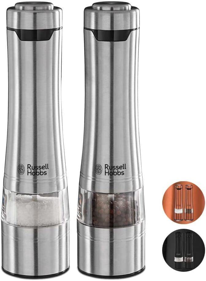 Russell Hobbs Salt & Pepper Grinders- Stainless Steel - Battery Powered - Image 4