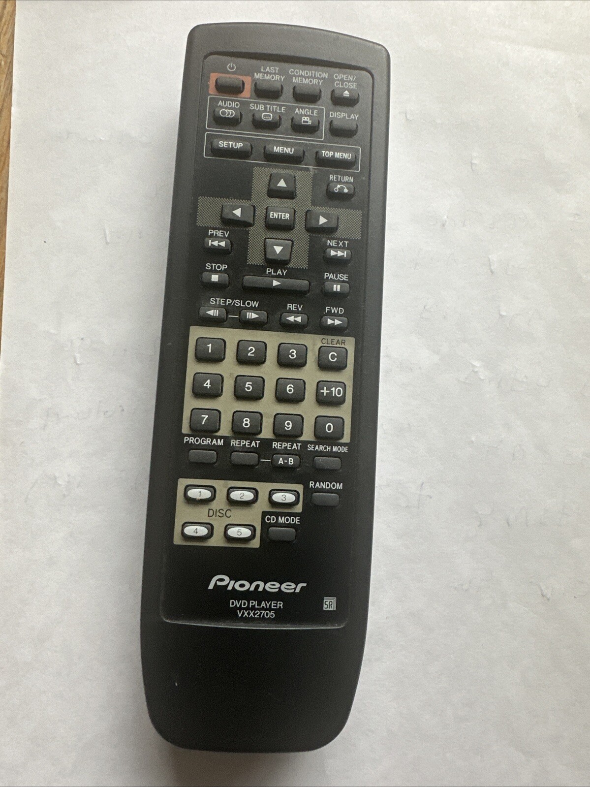 GENUINE PIONEER VXX2706 DVD TV Remote Control Tested-Works
