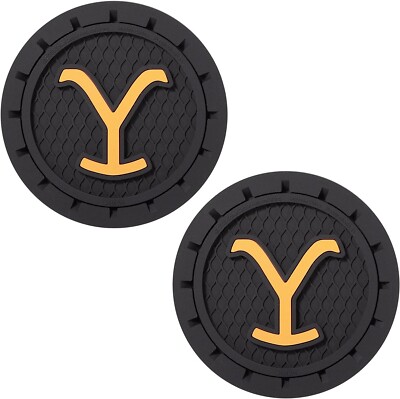 Plasticolor 001976R01 Yellowstone Logo Auto Coasters - 2 Pack