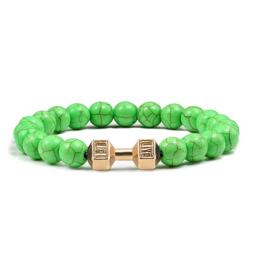 Gym Dumbbells Beads Bracelet Natural Stone Barbell Energy Weights Bracelets for - Picture 109 of 123