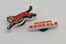 New NFL shoe charms Cincinnati Bengals for Crocs Clogs and Foam Shoes TWO 2 