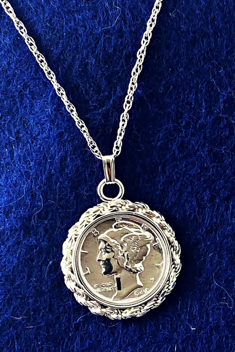 Mercury dime cut out hotsell necklace