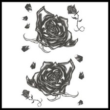 Tinsley Transfers Gothic Black Roses Temporary Tattoo