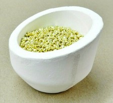 Melting Crucible High Back Dish Ceramic Melting Cup 12oz.Capacity Gold ITALIAN