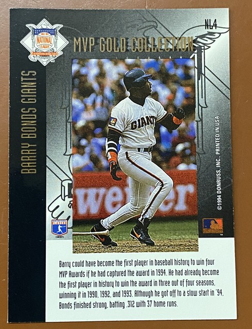 1994 Leaf MVP Gold Collection Barry Bonds LE 5000 Baseball Card TCCCX 