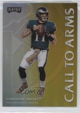 2020 Panini Playoff Call to Arms Gold Prizm /10 Carson Wentz #CA-9 8q5