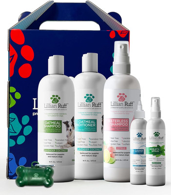 Starter Pack Gift Set for Dogs | Oatmeal Shampoo, Oatmeal Conditioner, Waterless