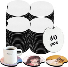 40 PCS Sublimation Blank Car Coasters, 2.75 in Circular Opening Blank Sublimatio
