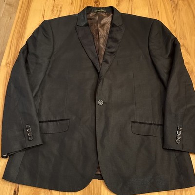 Giovanni Testi Blazer Suit Jacket Dark Iridescent Blue 46R One Button