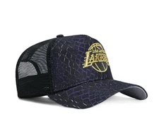 New Era Hat Club Lakers Kobe Bryant Mamba Day Black Mamba Trucker Hat Adjustable