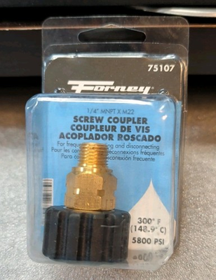 #ad Forney 75107 Pressure Washer Screw Coupling Hose Connector M22F to 1 4quot; NPT NEW $10.99