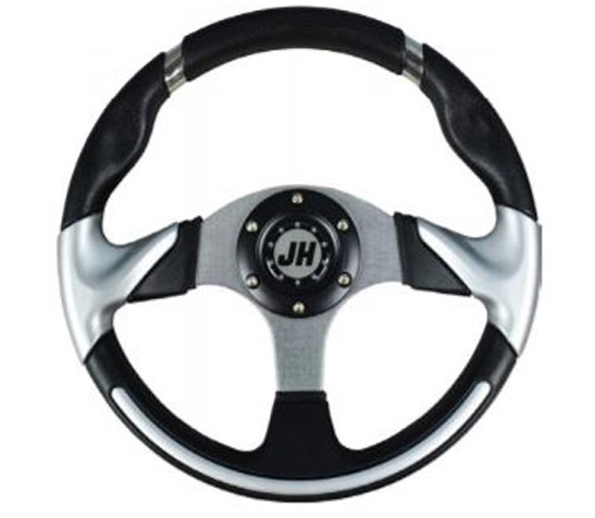 Deluxe Steering Wheel- Silver for STAR Classic Golf Cart