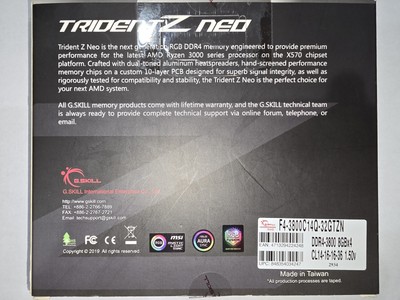 ✓ G.SKILL TridentZ Neo RGB 32GB (4x8GB) 3800 MHz *CL14* DDR4 (B