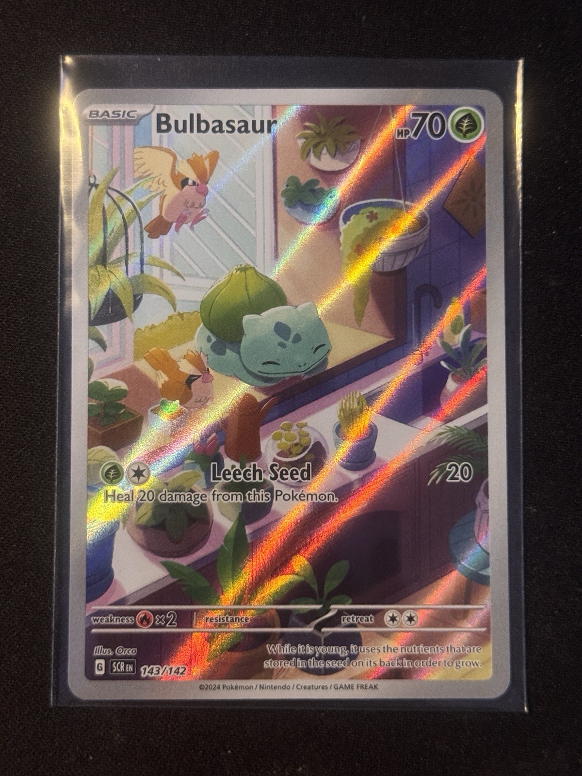Bulbasaur Stellar Crown Illustration Rare Card 143/142 Near Mint
