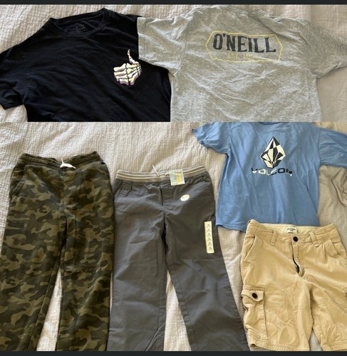 Sz 14/16 Lot Abercrombie Cargo Short, Camo & GrayJoggers & 3 T Shirts NWT&EUC