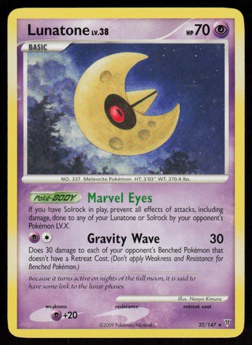 Lunatone 32/147 Rare Supreme Victors Pokemon Lightly Played