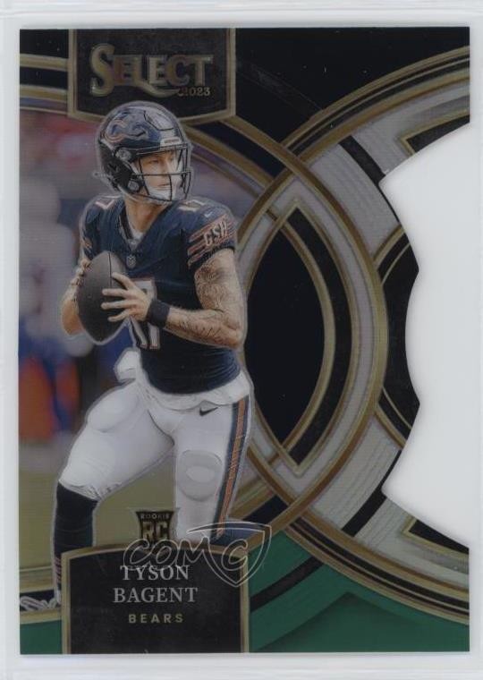 2023 Panini Select Black & Green Prizm Die-Cut Tyson Bagent #123 Rookie RC 1ce5