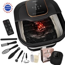 Collapsible Foot Spa Bath Massage Roller Bubble Temperature Remote Pedicure Kit