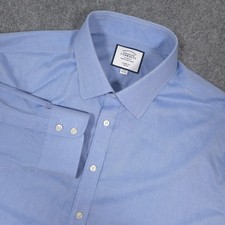 Charles Tyrwhitt Dress Shirt Mens 19-38 Blue Classic Fit Cotton Button Up