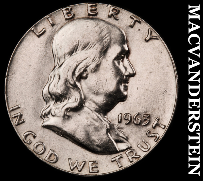 1963 Silver Franklin Half Dollar - Scarce  High Grade  Lustrous  #M419