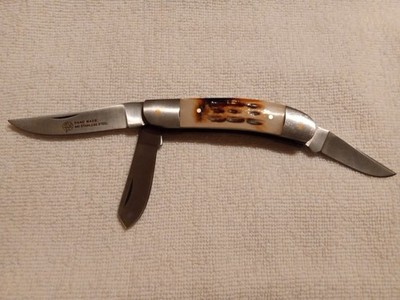 Hunting Pocket Knife  3 Blade - Pakistan Camel Bone- NEW