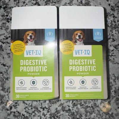VetIQ Digestive Probiotic for Dogs 30 Packets Each, 2 Boxes For One Price!