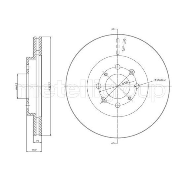 Metelli 2X Bremsscheibe Vorne Ø258 Mm FüR Honda Jazz III GE 1.2 Gd_ GE3 GE2-image