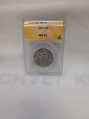 1942 P  ANACS MS61 Walking Liberty Silver Half Dollar