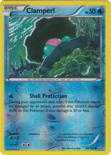 Clamperl - 49/160 - Common - Reverse Holo NM Primal Clash