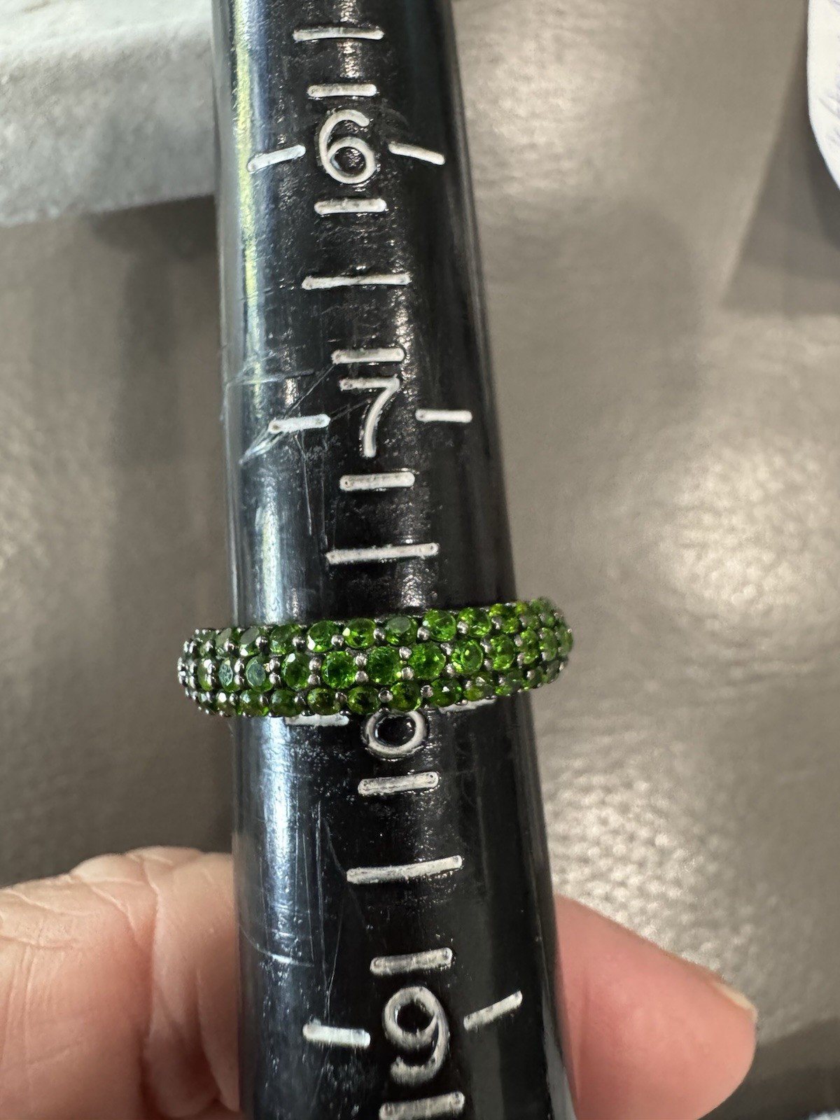 Beautiful sterling silver stackable with Green pa… - image 8