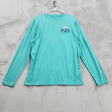 Hang Ten Top Mens S Green Long Sleeve UV Protection UPF 50 Surf Beach Rashguard
