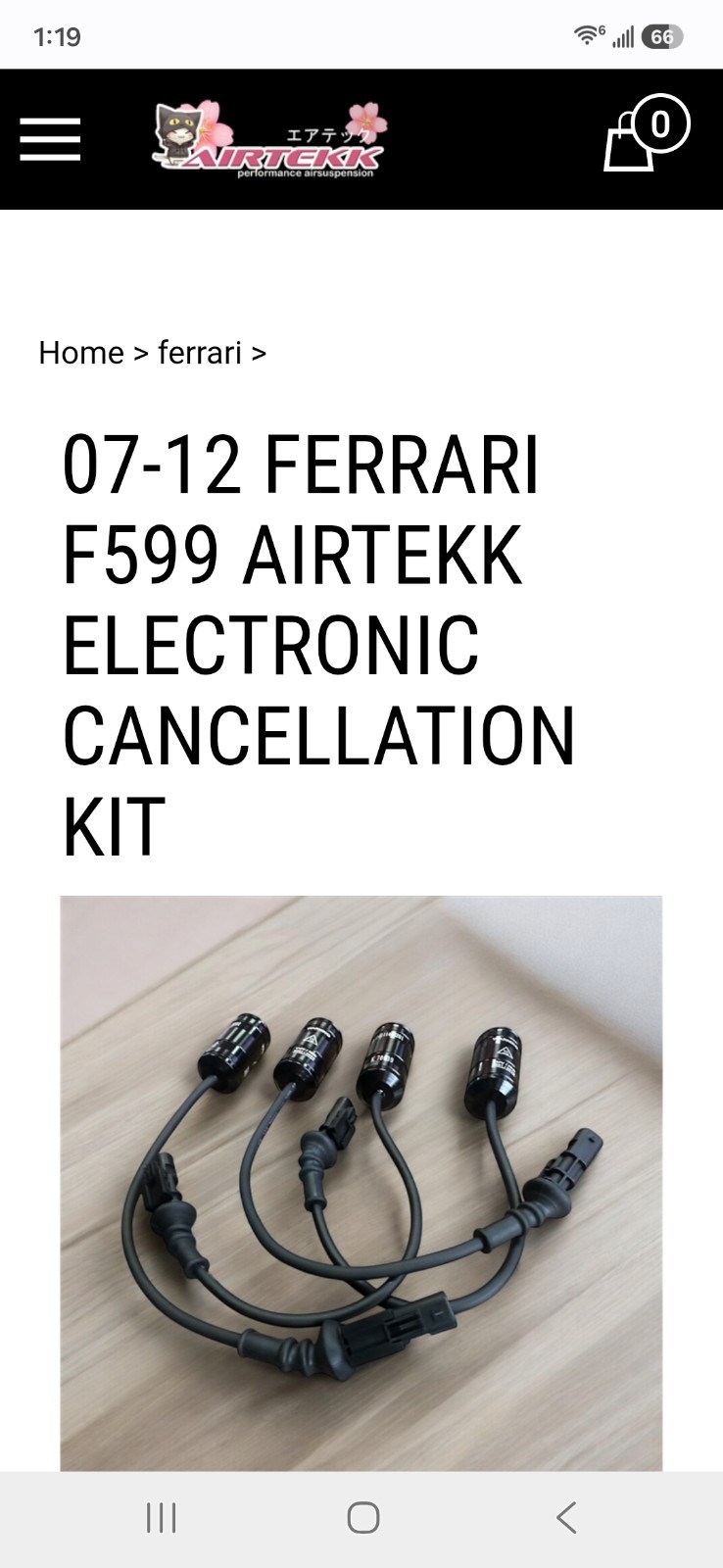 Ferrari 599 Electronic Suspension Damping Cancellation Kit made by Airtekk