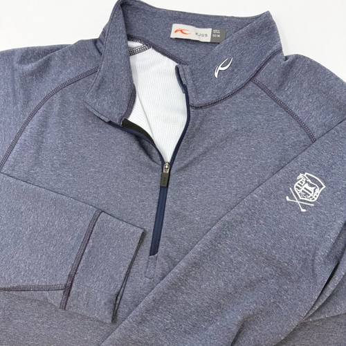 KJUS Mens 50/M Keano Half-Zip Golf Pullover Heather Blue Purple MG25-D04