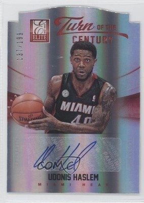 2012-13 Elite Turn of the Century Die-Cut 137/199 Udonis Haslem #43 Auto 9ih