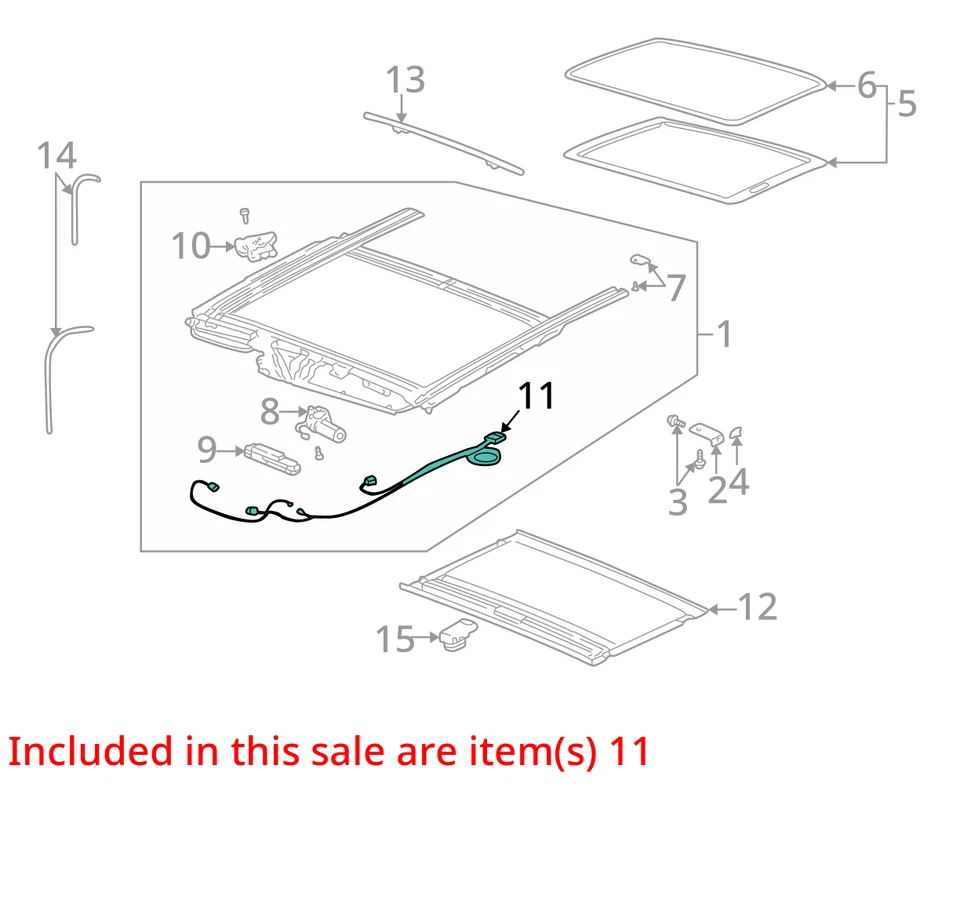 2001-2007 BUICK PONTIAC RENDEZVOUS AZTEK ARNÉS ASM SUN RF CABLEADO 88948757 NUEVO Foto 2 de 3