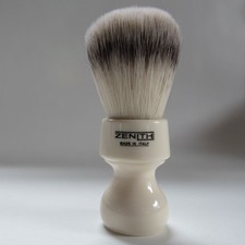 Zenith White Resin Handle XL Synthetic Shave Brush. 27.5mm. Made in Sicily. S2