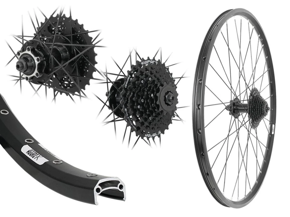 AGGRO-X 28 Zoll Hinterrad inkl.8 Fach Kassette 12-32 Shimano Disk Laufrad 6-Loch schwarz