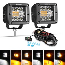 AUXBEAM 2X 3Inch 72W LED Work Light Amber/Whi...