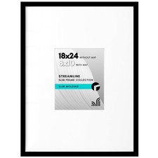Americanflat 18x24 Poster Frame with Polished Plexiglass - Use as 8x10 Frame wit