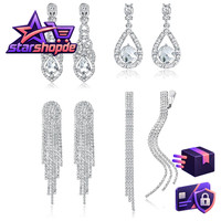 Ohrclips Ohne OhrlöCher Kristall Strass Quasten EngelsflüGel Hochzeit Schmuck