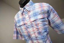 Habit Vented Fishing Shirt Plaid Short Sleeve Camp Outdoors Mens Size Medium