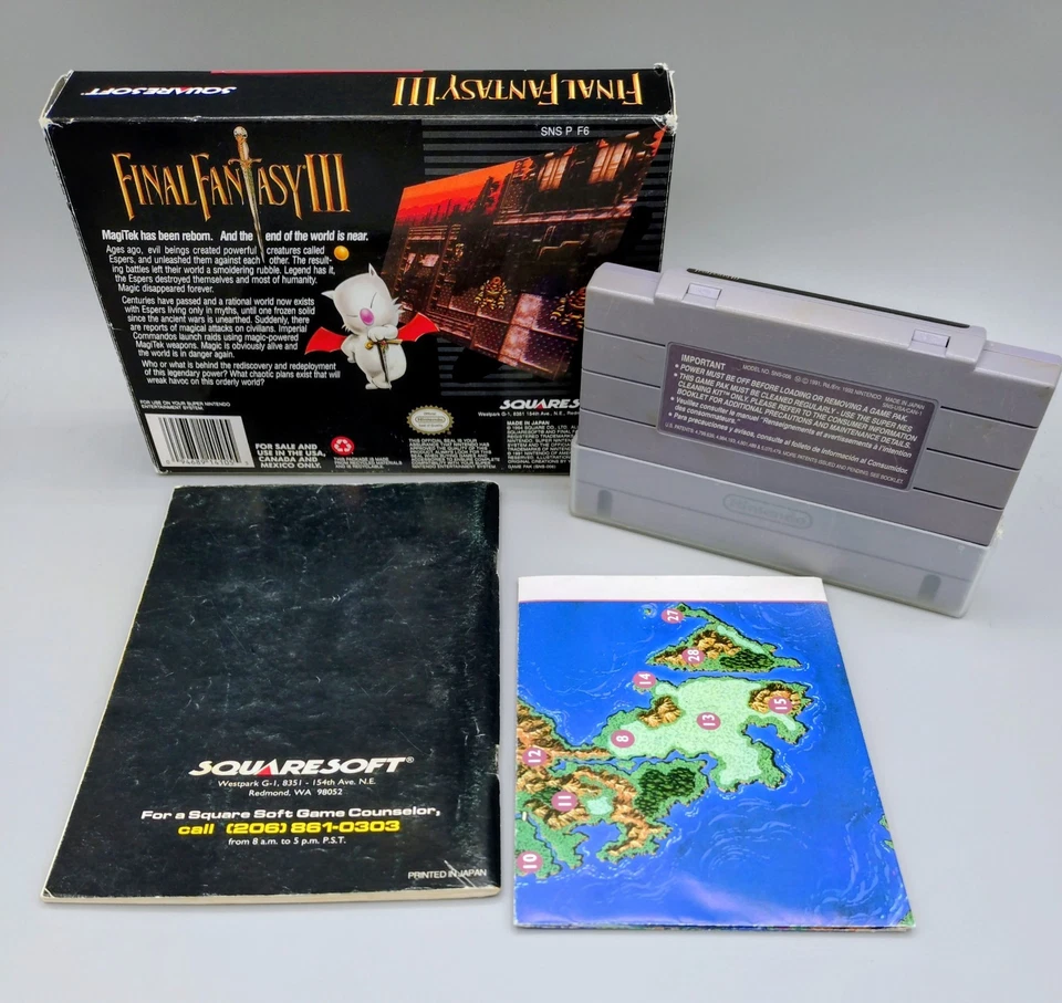 Final Fantasy III 3 SNES Super Nintndo Manual & Inserts  - Image 2 of 4