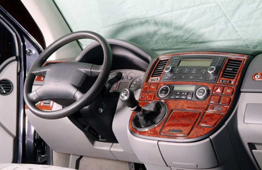 For Vw Transporter Multivan 2003-2016 Dashboard Cover Wood Grain Style