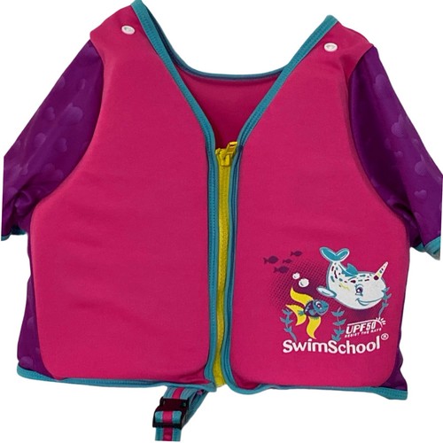 Swim School Girls Training Vest 4-6 Yr. Max 50Ib. Fish Pink