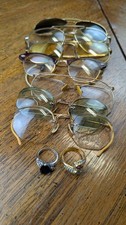 Lot Of 7 12k 14k 18k GF Gold Filled Eyeglasses 2 Rings Gold Scrap Recovery Mixed