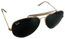 Vintage B L Ray-Ban Outdoorsman RB1103 62-14 Gold Aviator Sunglasses USA