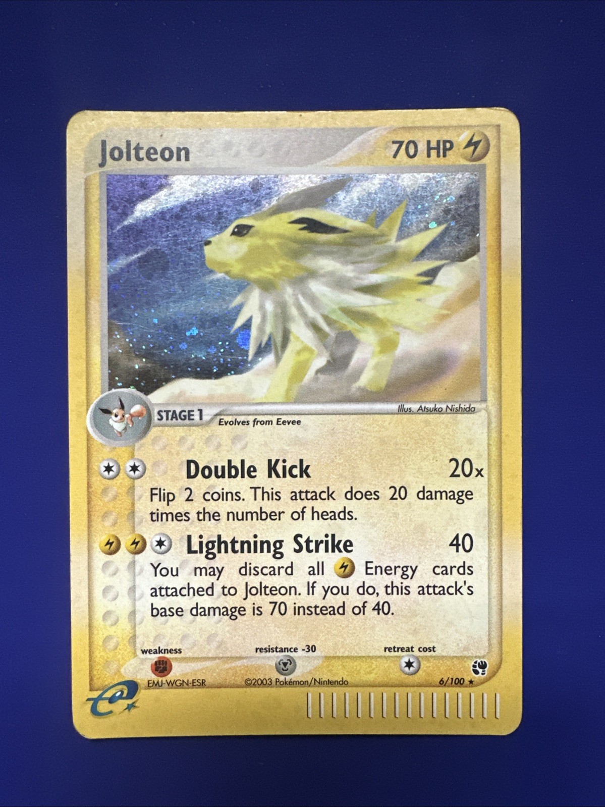 Pokémon TCG Jolteon 6/100 2003 Sandstorm Holo Rare