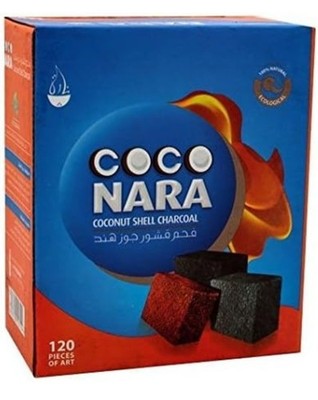 120 Pieces Coco Nara Flat Cube Coconut Shell Charcoal Hookah Shisha 100% Natural